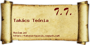Takács Teónia névjegykártya
